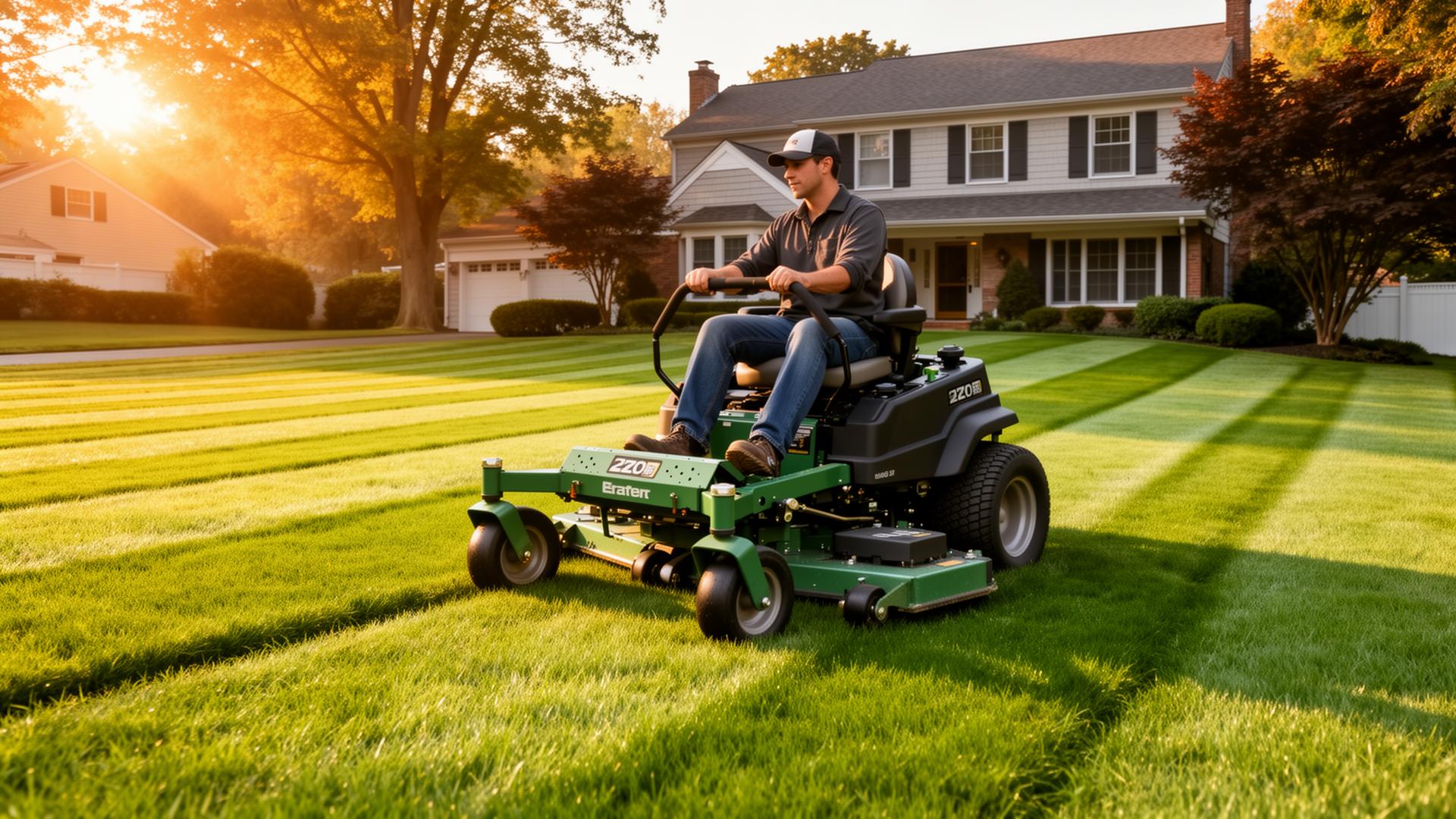 Rodney JRS Landscaping crew mowing a New Jersey lawn